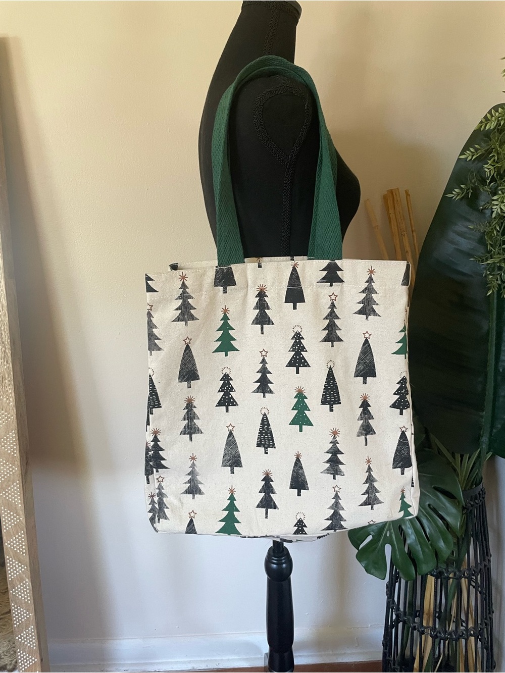 Canvas Holiday Tree Tote Bag
